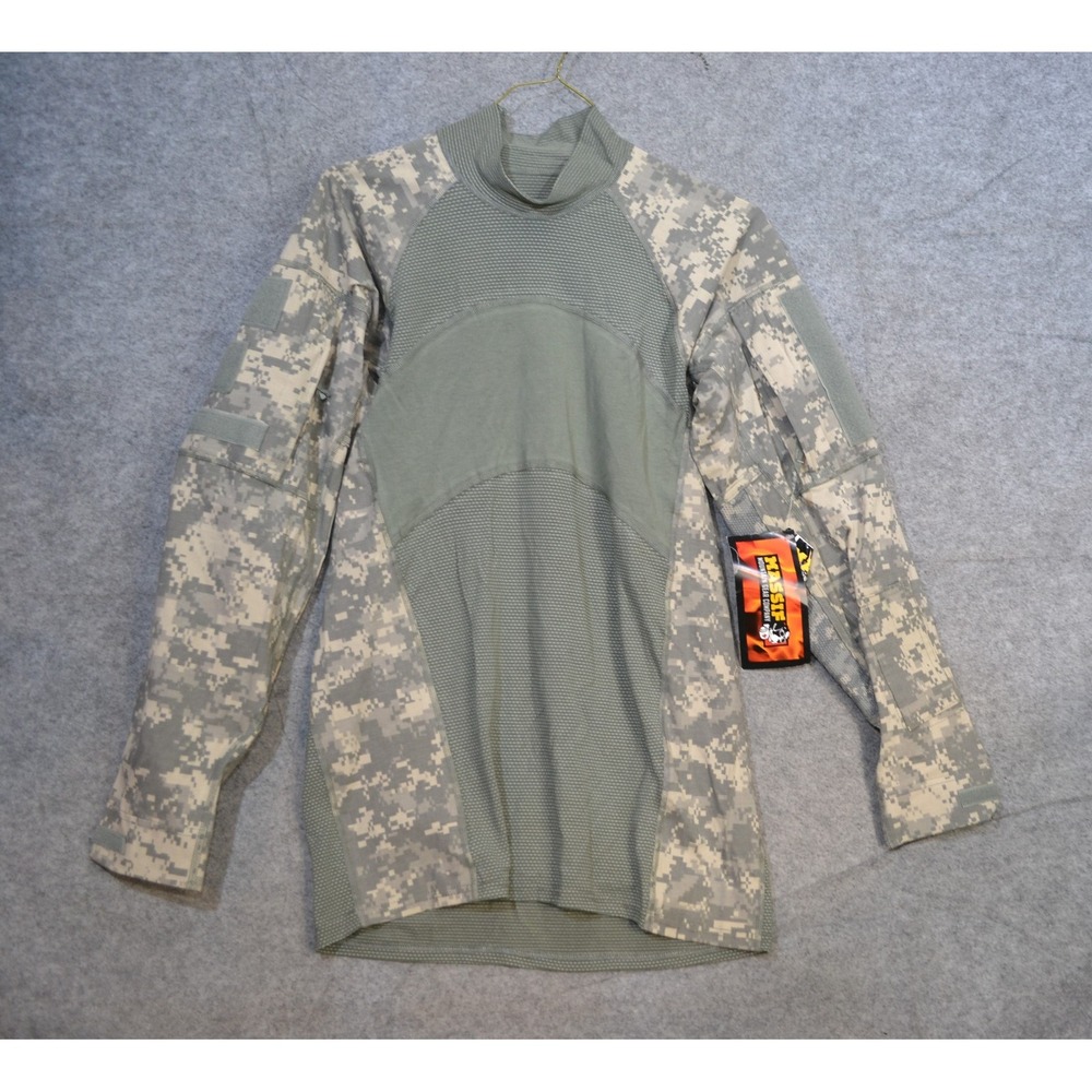Massif Army Combat Shirt Mens M ACU Camo Long Sleeve Mock Neck Tactical FR
